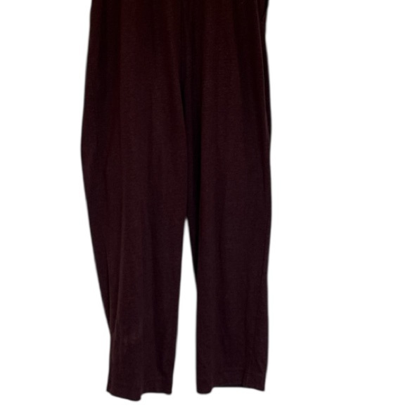 Free People Beach Wine Cropped Cutout Back Relalaxed Linen Blend Jumpsuit Size S - Picture 6 of 14